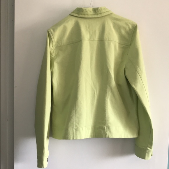 Christopher & Banks, lime green jean jacket, size M - Picture 2 of 9